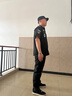 嚴(yán)顏速干保安工作服秋冬裝男黑色夏保安工作服春季服裝長(zhǎng)袖短袖速干衣 黑色速干夏短套裝+標(biāo)貼 XL (175) 曬單實(shí)拍圖