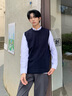 HLA海瀾之家針織背心男輕商務(wù)經(jīng)典系列圓領(lǐng)毛衣男25秋季 光蓄熱-藏青05 HNZGW3J002A L 175/92A 推薦137~150斤 曬單實(shí)拍圖