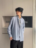 哈吉斯（HAZZYS）男裝 通勤純棉長(cháng)袖襯衫ASCZK1CAI45 藏青色NV XL（180/100A50） 曬單實(shí)拍圖