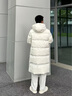 波司登（BOSIDENG）2025新款羽絨服男女同款過膝長款連帽90絨面包服外套 沙石米|8F06 XL 175/96A 體重約140-155斤 曬單實(shí)拍圖