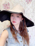 Charm Kendo防曬帽女夏季沙灘旅游大帽檐遮陽(yáng)帽韓版百搭防紫外線太陽(yáng)帽子 米色 生日禮物送女朋友老婆 曬單實(shí)拍圖
