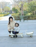 夢多福扭扭車兒童防側(cè)翻溜溜車1-3-6歲可坐大人雙人溜娃車寶寶車可手推 輕奢咖坐大人【拉桿+拖斗+推桿】 一周歲男孩生日禮物女孩 曬單實拍圖