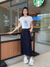 香影【冰萃藍(lán)玫瑰】香影白色短袖t恤女2025夏季新款立體花朵寬松上衣 鷺白 T恤 S 155/80A/85-95斤 曬單實(shí)拍圖