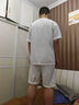 憨小二男士套裝夏季休閑t恤短袖短褲一整套2025跑步運(yùn)動(dòng)健身套裝青少年 華夫格短袖短褲套裝【象牙白】 3XL 曬單實(shí)拍圖