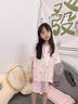 浪莎女童莫代爾睡衣夏季冰絲薄款兒童家居服新款女孩短袖短褲套裝 曬單實(shí)拍圖