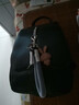 稻草人（MEXICAN）夏季女士真皮雙肩包2024新款時(shí)尚感小背包洋氣簡(jiǎn)約包包女 黑色 曬單實(shí)拍圖