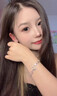 森汽手鏈女貓咪hellokitty輕奢小眾精致百搭送女友閨蜜七夕禮物 S1856桃花緣鏤空手鏈 曬單實(shí)拍圖