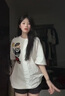 魯雅爾潮流徽章印花純棉短袖t恤男夏季寬松hiphop五分半截袖重磅打底衫 白色 XL 【建議120-140斤】 曬單實(shí)拍圖