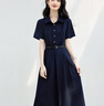 欣妃羽時尚連衣裙女2025夏季高級感氣質(zhì)減齡收腰顯瘦小個子襯衫裙子 XL 曬單實拍圖