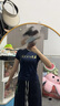 ICH MODE美式復(fù)古運動條紋休閑褲女2025新款薄款垂感闊腿直筒褲男 藍色 XS 曬單實拍圖