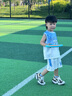 齊齊熊（ciciibear）[速干涼感]寶寶套裝夏季兒童籃球速干運(yùn)動背心2025新款童裝 藍(lán)白漸變 - 安全A類 買2套送襪子 110 曬單實拍圖