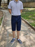啄木鳥夏季薄款男士牛仔短褲男五分休閑褲男寬松直筒商務休閑中褲 7015【五分褲】深藍色 31 建議120-130斤 曬單實拍圖