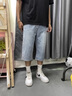 真維斯淺藍(lán)色牛仔短褲男士夏季薄款寬松直筒五分褲青少年潮牌復(fù)古牛仔褲 淺藍(lán)色 XL 【125-145斤】 曬單實(shí)拍圖