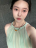 拉韞翡音天然俄料老蜜蠟吊墜項(xiàng)鏈女銀鍍金翡翠純手工編織進(jìn)口繩 均碼【鏈身周長(zhǎng)約70cm】 曬單實(shí)拍圖