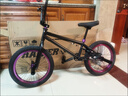 16寸兒童BMX小輪車表演車極限單車特技動(dòng)作自行車超響花鼓 啞光黑配紫 曬單實(shí)拍圖