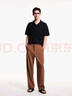 杰克·瓊斯（JACK&JONES）25年男裝短袖POLO衫男士夏季商務(wù)休閑古巴領(lǐng)寬松重磅純棉針織T恤 E40黑色 常規 M 曬單實(shí)拍圖