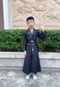 奧蒙威兒童漢服古裝男童帥氣國學服男孩明制古裝飛魚服唐裝三字經(jīng)演出服 黑色 110 曬單實拍圖