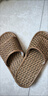 夏季藤草編織拖鞋涼爽輕便軟底居家情侶透氣草席竹編拖鞋女四季 草席編織鞋【自然淺色】 39-40 曬單實(shí)拍圖