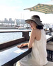 沐馳斯頓防曬空頂帽子女夏季防紫外線戶外出游可折疊盆帽大帽檐草編遮陽帽 黑色 D-487空頂草帽 均碼 曬單實拍圖