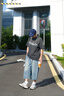 Wassup Sohot牛仔七分褲男夏季潮流短褲闊腿水洗牛仔褲男 淺藍(lán)色 XL 曬單實拍圖