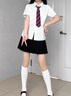 麓格立 短袖JK制服套裝白襯衫女學(xué)院風(fēng)短裙百褶裙日系寬松學(xué)生百搭套裝 套裝【白襯衫+黑百褶+領(lǐng)結(jié)】 XL 【建議120-130斤】 曬單實(shí)拍圖