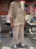 俞兆林優(yōu)品媽媽夏裝襯衫套裝新中式中老年女裝襯衣套裝夏季國(guó)風(fēng)氣質(zhì)春秋衣服 綠色上衣+米白褲子 3XL 建議120-130斤 曬單實(shí)拍圖