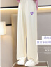 小豬彼特女童闊腿褲夏季薄款兒童冰絲褲子大童夏裝運(yùn)動褲女孩夏天長褲套裝 15025米白色 160 cm 曬單實拍圖