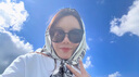 十竹絲巾女士媽媽頭巾包頭帽防曬新款夏季雙面圍巾一體絲巾帽子 黑白山茶花【雙面戴/絲巾帽】 曬單實(shí)拍圖