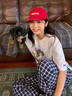 多菲尼森藏藍(lán)色格子褲女夏季2025新款寬松慵懶風(fēng)闊腿褲百搭直筒休閑遛彎褲 闊腿褲女春夏 藏青常規(guī) M 薄款 曬單實(shí)拍圖