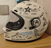 AVA王朝摩托車(chē)頭盔復古四季男女全盔國潮玻璃鋼機車(chē)碳纖維巡航冬季 涂鴉-透明鏡片【拍1發(fā)4】 小-S碼【適合頭圍54-55cm】 曬單實(shí)拍圖