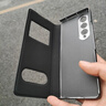 三星GalaxyZFold6手機殼Fold3手機套Fold4皮套fold2全包邊防摔套 免翻蓋接聽-全包【古董白】納帕紋-送膜 三星Galaxy Z Fold2 曬單實拍圖