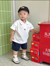 Auro Mesa男童夏季短袖套裝polo衫T恤衫休閑短褲時(shí)尚兒童運(yùn)動(dòng)兩件套 白色 80 曬單實(shí)拍圖