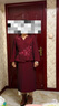 勤馳新品喜婆婆婚宴裝25新款春款旗袍連衣裙喜媽媽婚宴禮服高端假兩件 酒紅色61166 L100-110斤 均碼 曬單實(shí)拍圖