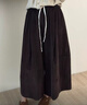 蘑菇同學(xué)韓系闊腿褲女秋冬松緊高腰花苞復古百搭寬松裙褲胖mm燈芯絨八分褲 咖色 L 建議115-130斤 曬單實(shí)拍圖