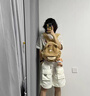 妙奕嘉白色短褲男夏季外穿男士五分褲休閑款男生夏天短褲運(yùn)動寬松美式 華夫格工裝美式杏色短褲 L 【建議100-130斤】 曬單實(shí)拍圖