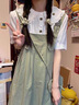 媽媽本色孕婦夏裝背帶連衣裙2025新款小個(gè)子裙子孕媽媽夏季短袖套裝兩件套 綠色兩件套 M 曬單實(shí)拍圖