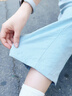 雪中飛休閑褲子女夏季薄款2025新款韓系蘿卜褲小個子高腰顯瘦直筒九分褲 霧藍(lán)色538F(純色) L -165/70A-推薦115-130斤 曬單實拍圖