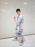 G.duck小黃鴨男童運動(dòng)套裝夏裝中大兒童衣服夏季男孩短袖痞帥氣時(shí)髦潮酷 藍色 140 建議130-140cm9-10歲cm 曬單實(shí)拍圖