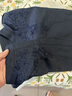 SUSTYLE奢侈高端品牌女裝高檔棉麻套裝女2025新款媽媽夏裝闊腿褲洋氣休閑 藏青色+白色 L 曬單實(shí)拍圖