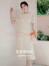 香影泡泡袖連衣裙女2025夏季新款米色系帶重工鏤空網(wǎng)紗拼接a字裙 鷺白 M 160/84A/95-110斤 曬單實(shí)拍圖