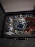 漢帝唐韻（HDTYU）景德鎮青花纏枝功夫茶具套裝高檔家用陶瓷三才蓋碗茶杯辦公室會(huì )客 13件 青花纏枝茶具套裝-套 曬單實(shí)拍圖