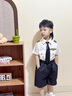 皮爾卡丹童裝男童套裝夏季兒童短袖角色扮演警官服空軍機(jī)長服裝小孩演出服 機(jī)長服套裝 90 尺碼1~2歲【 80-90cm】 曬單實拍圖