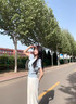 樂町多層立體花邊線套衫2025年春季新款泡泡袖少女感短袖針織衫 藍(lán)色（現(xiàn)貨） M 曬單實(shí)拍圖