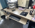 壹巢電腦桌下鍵盤托架配件托底木質托盤抽拉鍵盤軌道抽屜導軌二節(jié)滑軌 簡易鍵盤架白楓木色55*24cm 曬單實拍圖