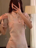 AEMAPE新中式優(yōu)雅顯瘦改良旗袍裙2025夏季新款女裝優(yōu)雅知性泡泡袖A字裙 主圖款 M 建議95-105斤 曬單實拍圖