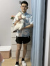 JCZS泳褲男士防尷尬2025新款平角大碼游泳褲溫泉泳衣游泳全套裝備 單層黑白 L (80-100斤) 曬單實(shí)拍圖