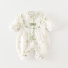 G.DUCKKIDS小黃鴨滿月嬰兒衣服春秋季新生兒連體衣國(guó)風(fēng)百天女寶寶周歲禮服裝 綠色 66cm 3-6個(gè)月建議寶寶10-13斤cm 曬單實(shí)拍圖