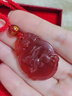 GJXBP紅瑪瑙吊墜十二生肖兔牛馬猴雞玉佩吊墜男女水晶項(xiàng)鏈屬相掛件飾品 屬豬 曬單實(shí)拍圖