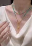 瑞諾黃金綠松石項(xiàng)鏈女足金999小眾疊戴鎖骨鏈生日禮物送女友 勿拍/精美包裝定金 曬單實(shí)拍圖