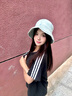 MMOPTOP日系水洗牛仔漁夫帽女韓版素顏遮臉顯臉小盆帽遮陽(yáng)帽子男 曬單實(shí)拍圖